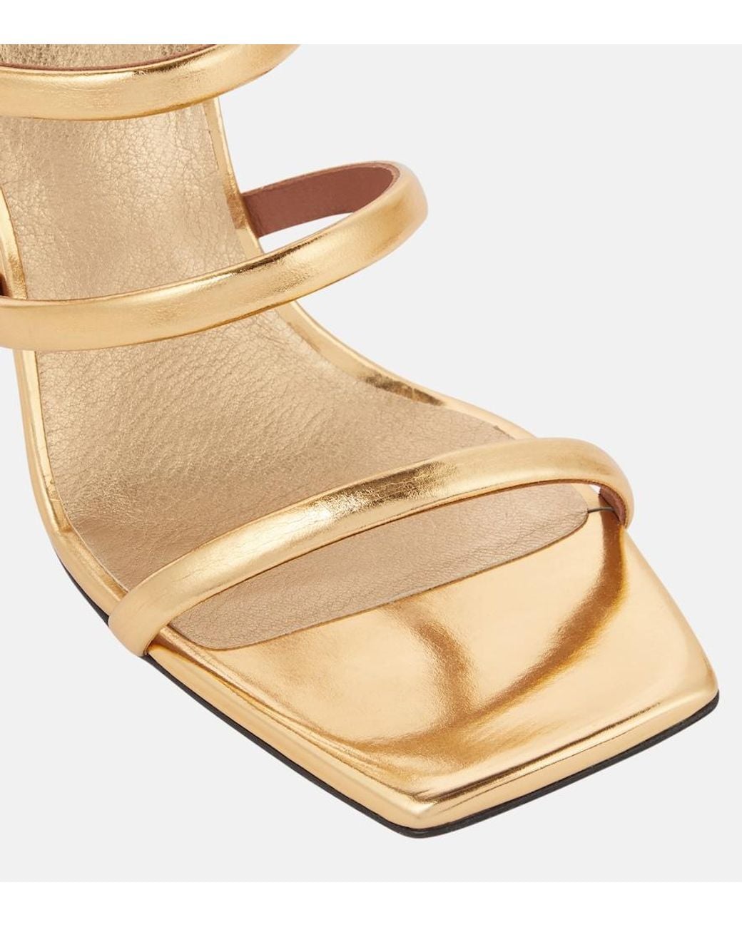Alaïa Metallic Perfo Leather Sandals