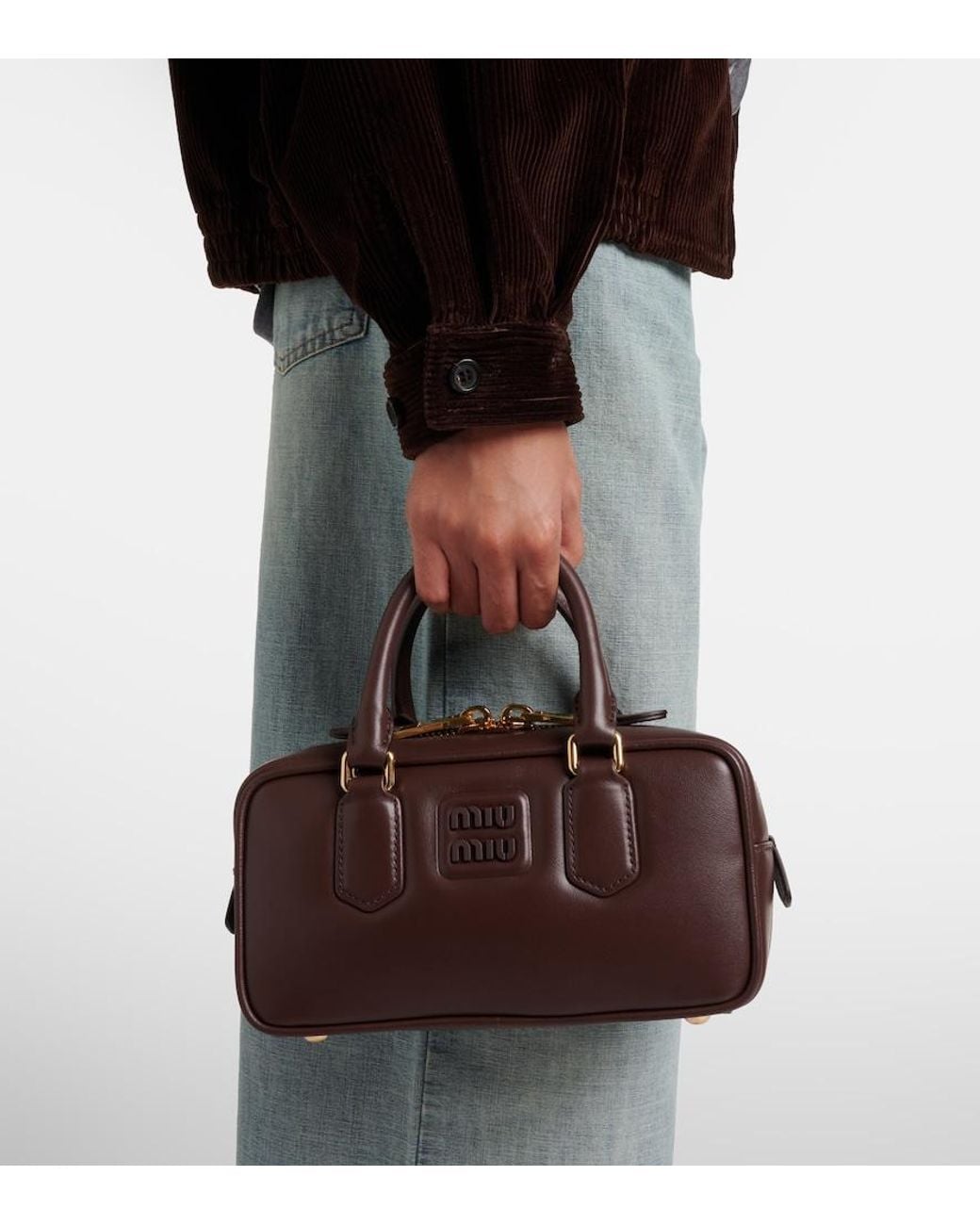 Miu Miu Brown Arcadie Leather Tote Bag