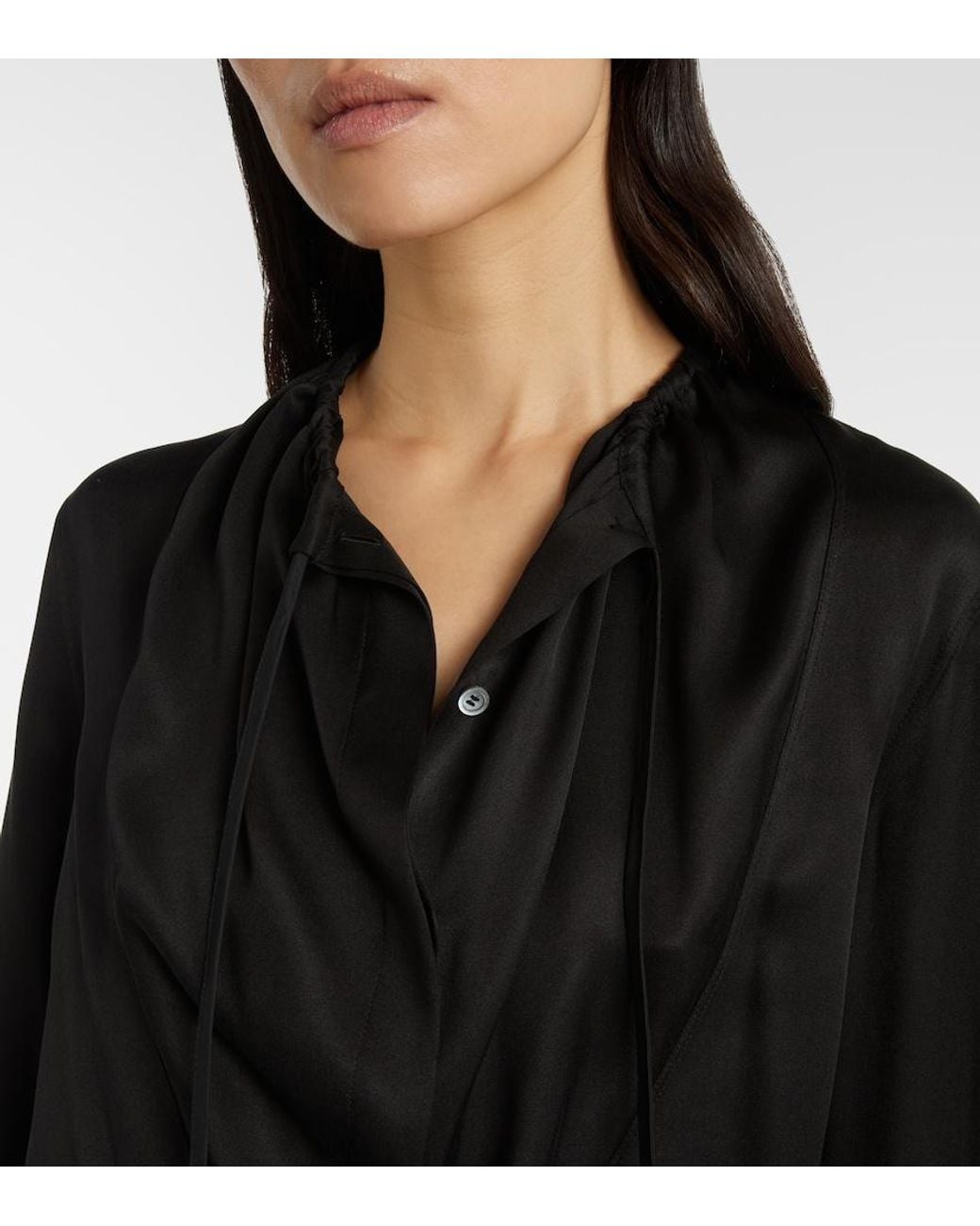 Loewe Black Silk Satin Blouse