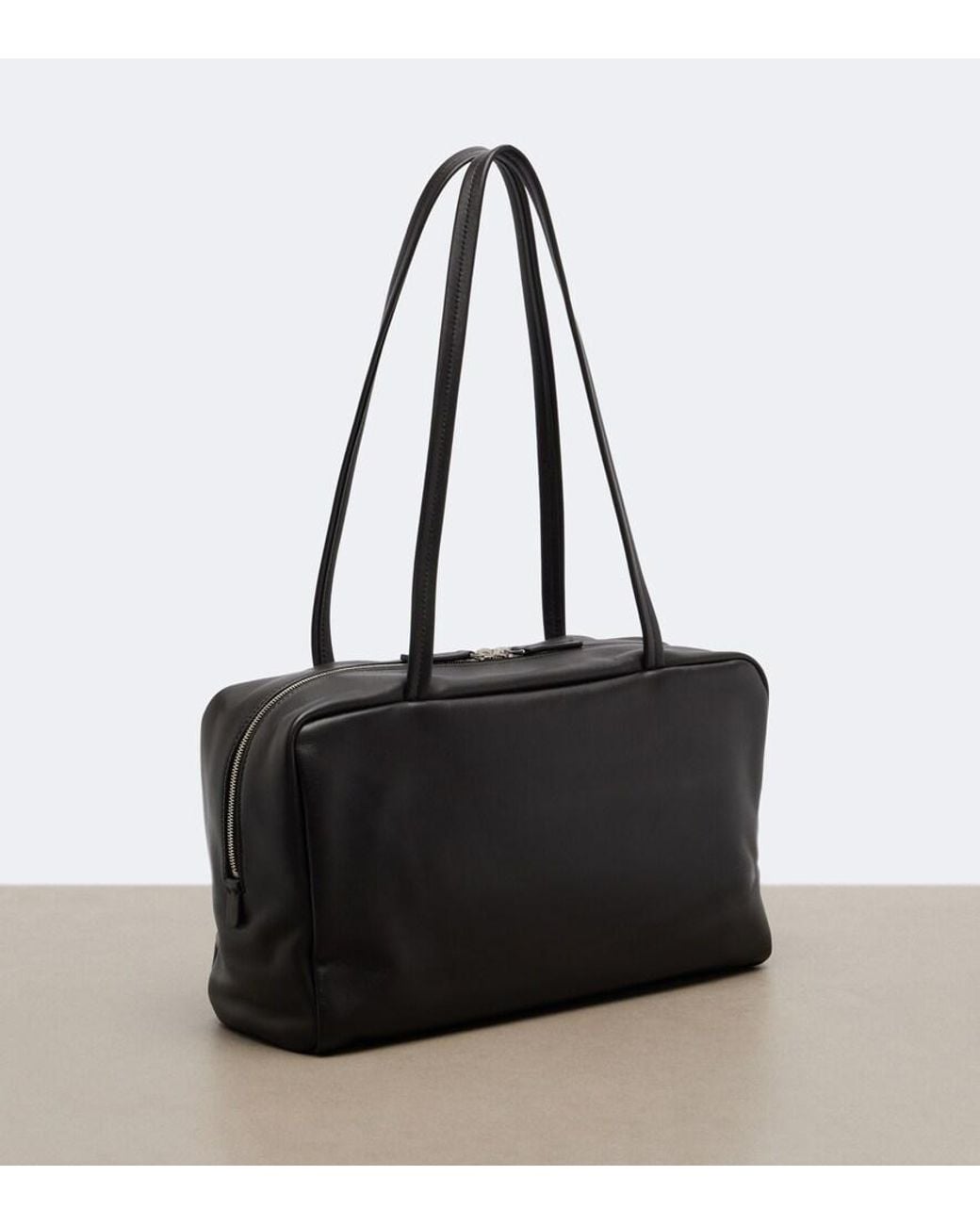The Row Black Astra Medium Leather Shoulder Bag