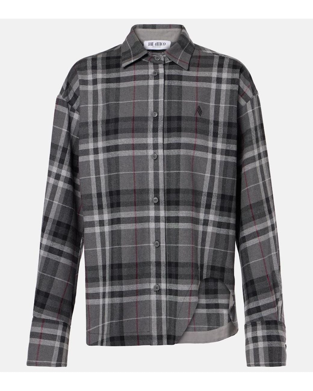 The Attico Gray Cotton-Blend Shirt
