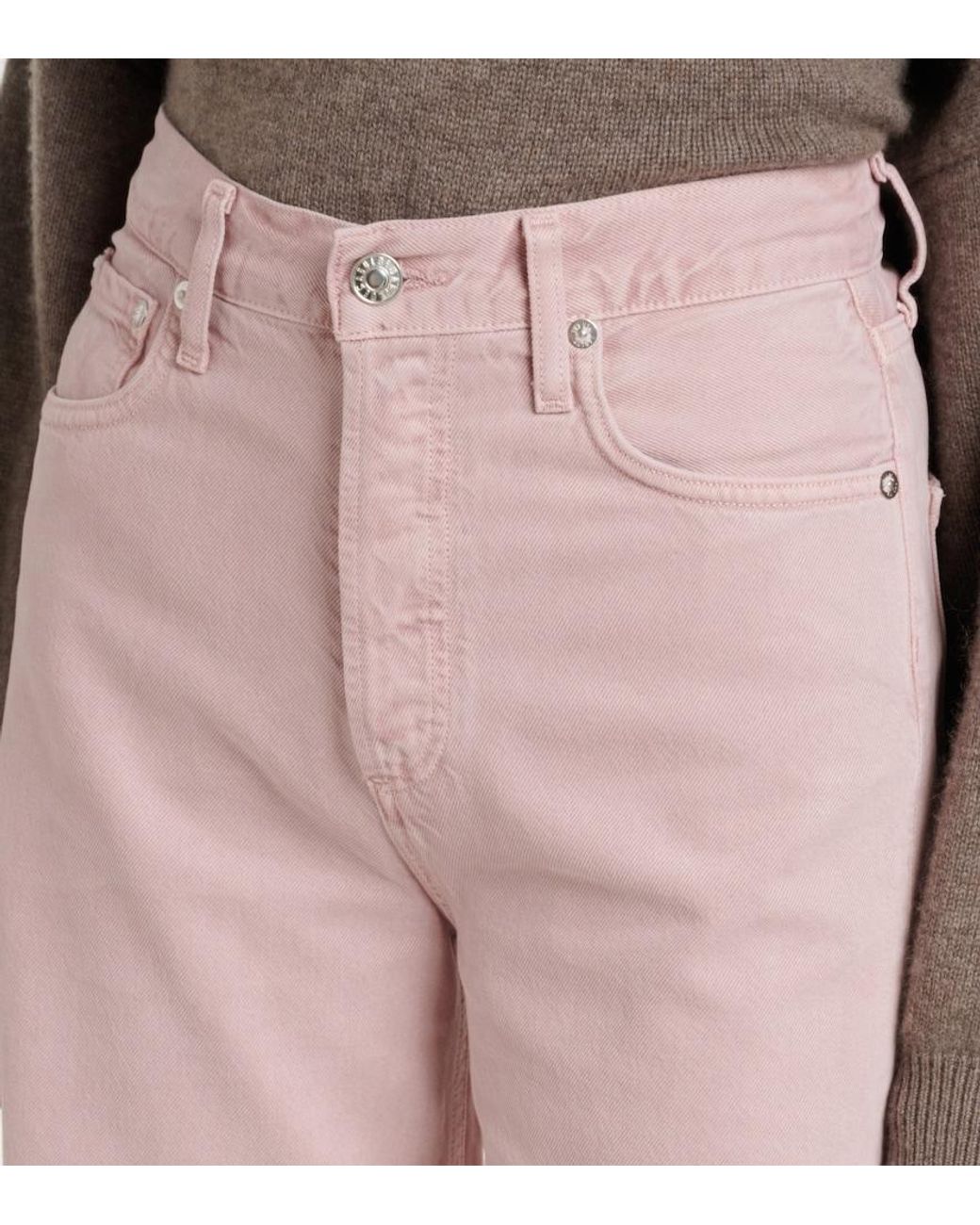 Agolde Pink Ren Wide-Leg Jeans