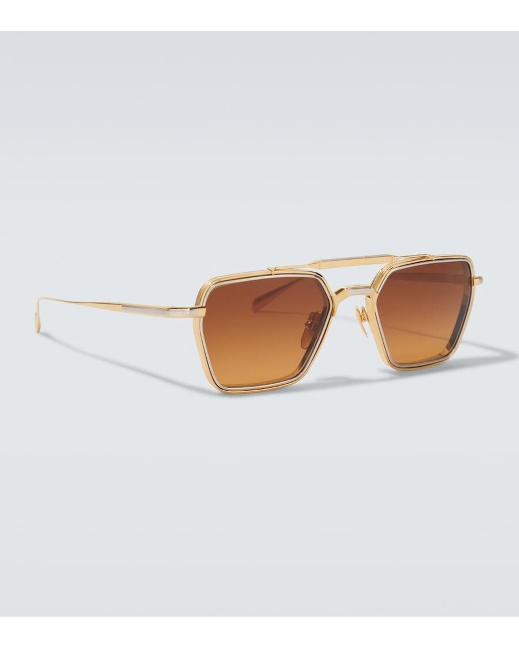 Jacques Marie Mage Brown Commodore Square Sunglasses for men