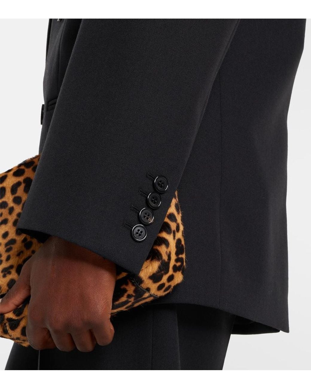 Saint Laurent Black Double-Breasted Wool Blazer