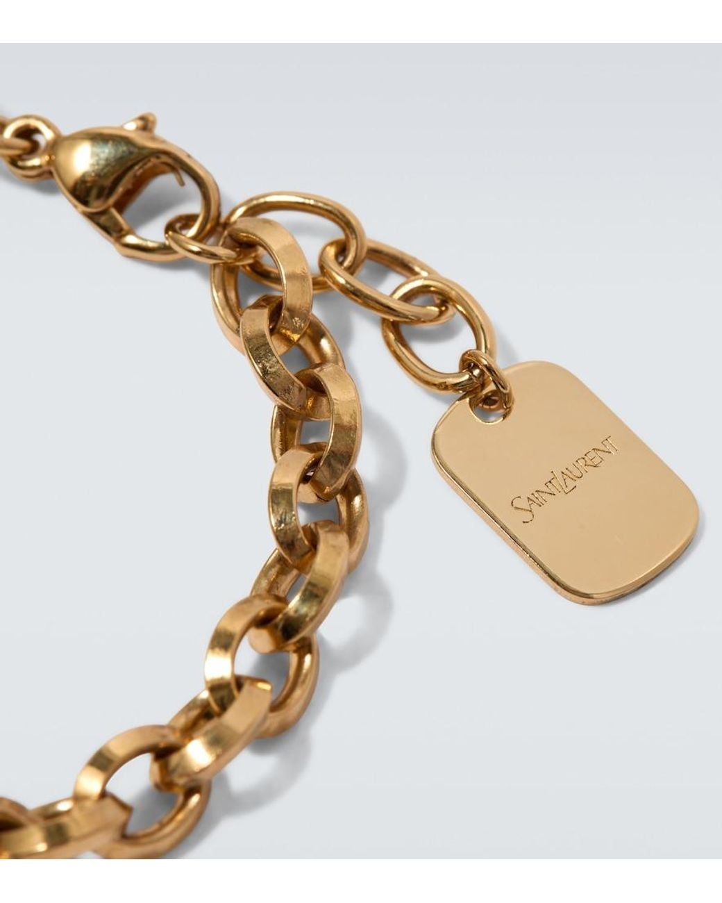 Bracelet A Logo Saint Laurent pour homme en coloris Metallic