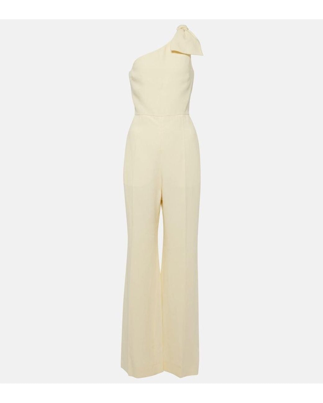 Chloé White One-Shoulder Linen Jumpsuit