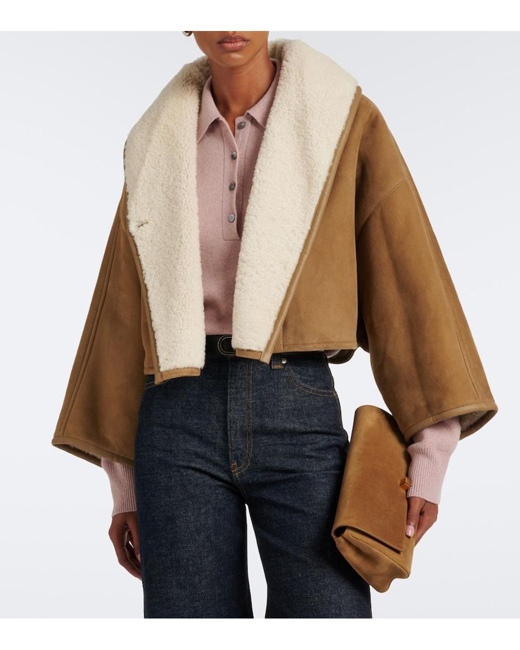 Yves Salomon Brown Leather Jacket