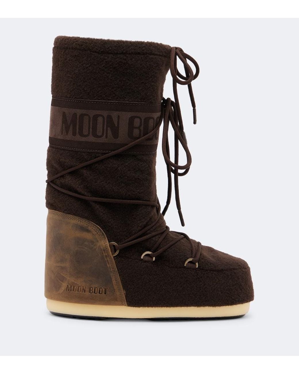 Moon Boot Black Icon Leather-Trimmed Snow Boots