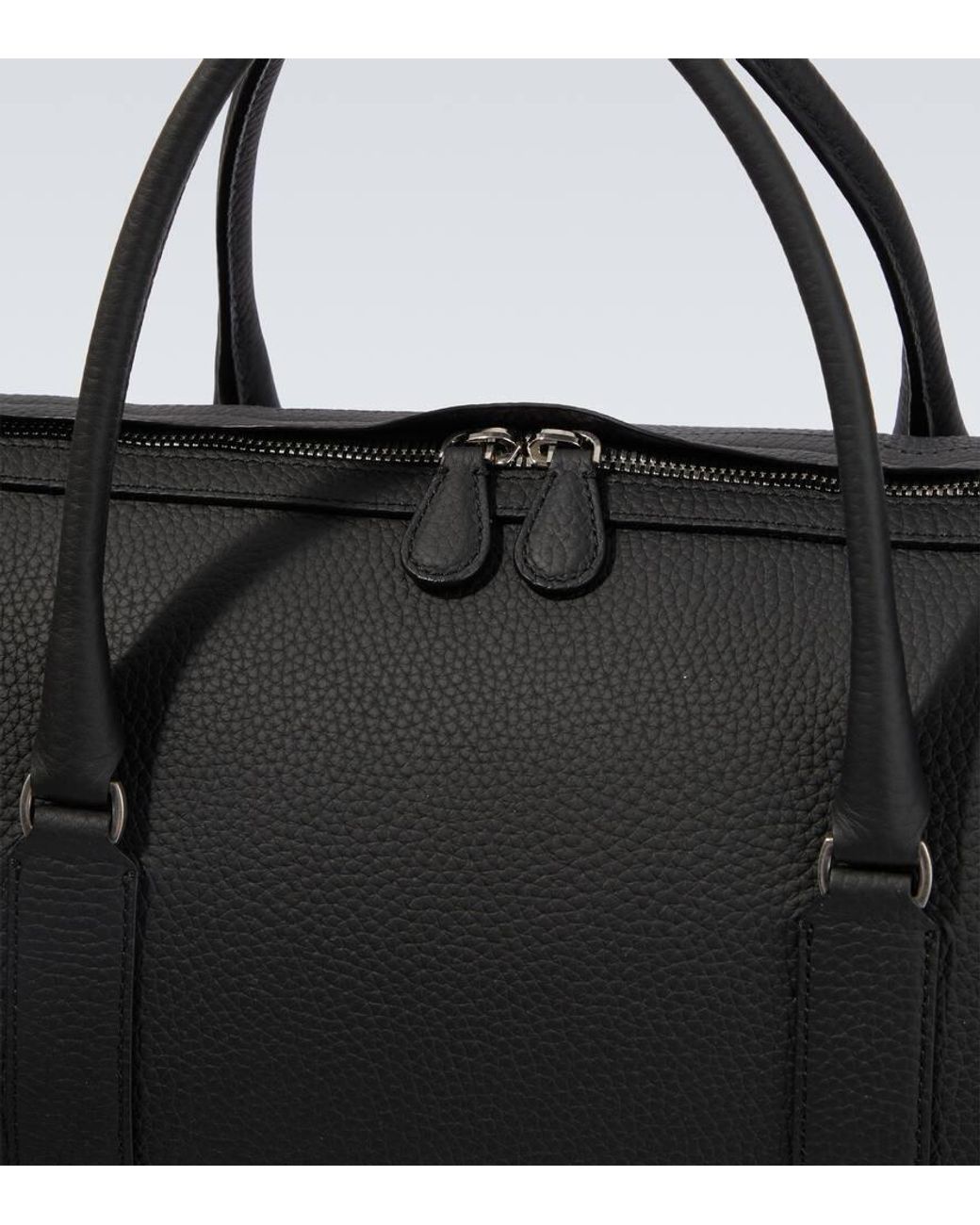 The Row Black Iowa Leather Duffel Bag for men