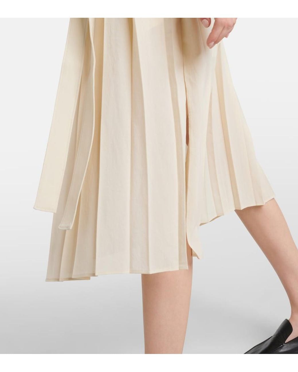 Joseph Natural Davidge Plisse Midi Dress