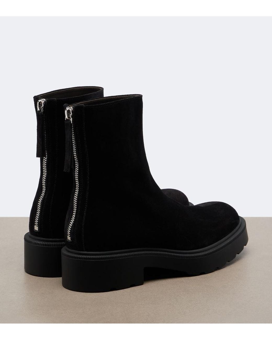 The Row Black Nobilis Suede Ankle Boots