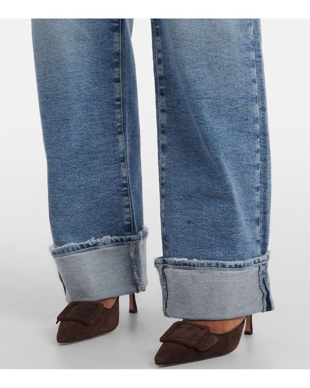 AG Jeans Blue Kora High-Rise Wide-Leg Jeans