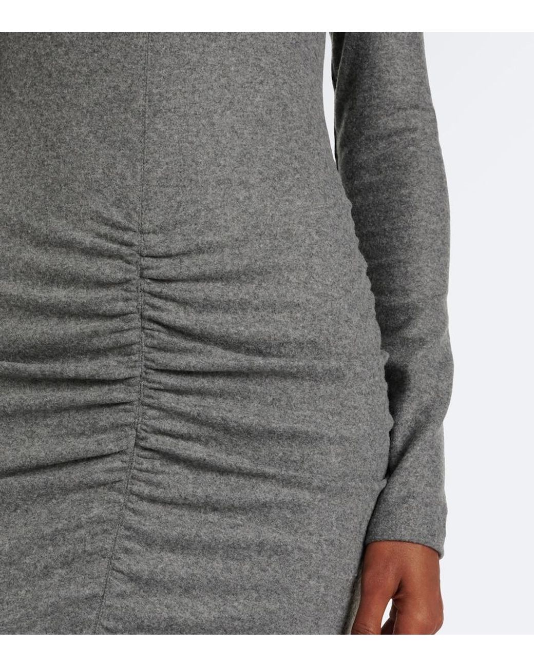 Isabel Marant Gray Dyling Ruched Jersey Midi Dress