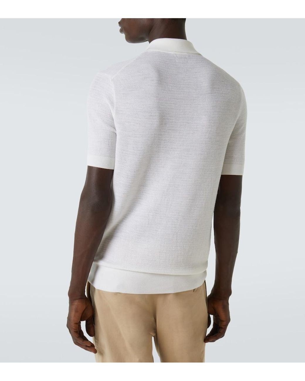 Tom Ford White Wool Polo Sweater for men
