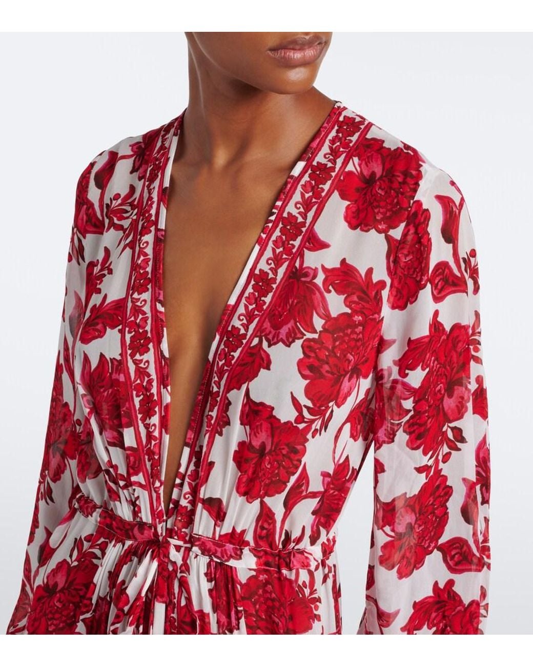 Alexandra Miro Red Clementine Floral Maxi Dress
