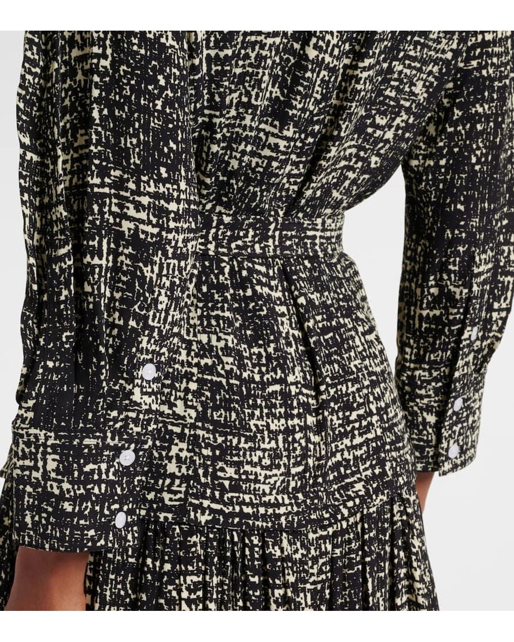 Proenza Schouler Gray Bedrucktes Midikleid Harlow Aus Crepe