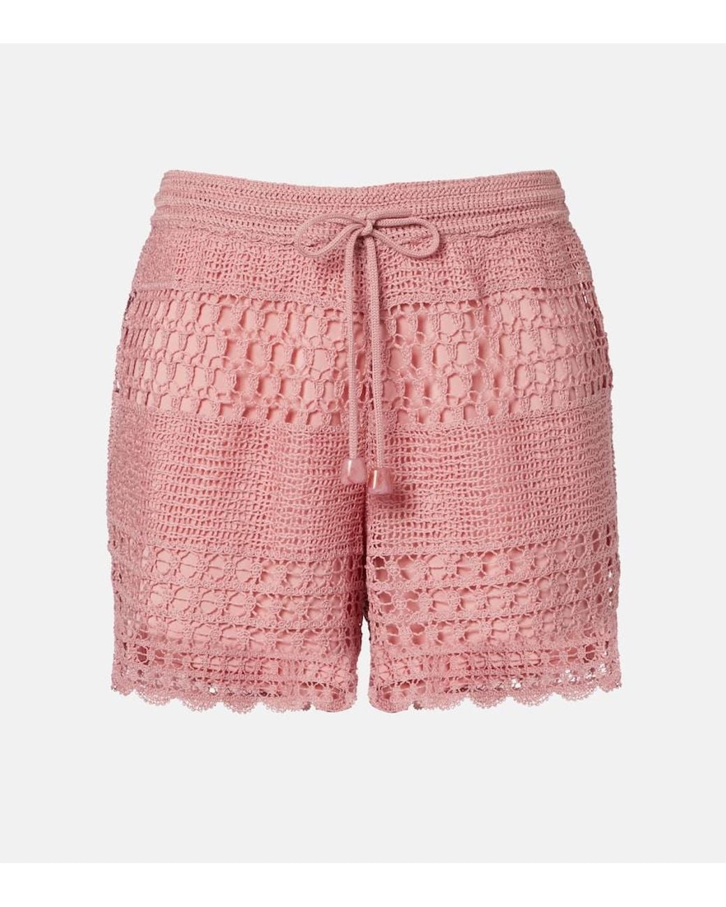 Zimmermann Pink Wanderlust Crochet Shorts
