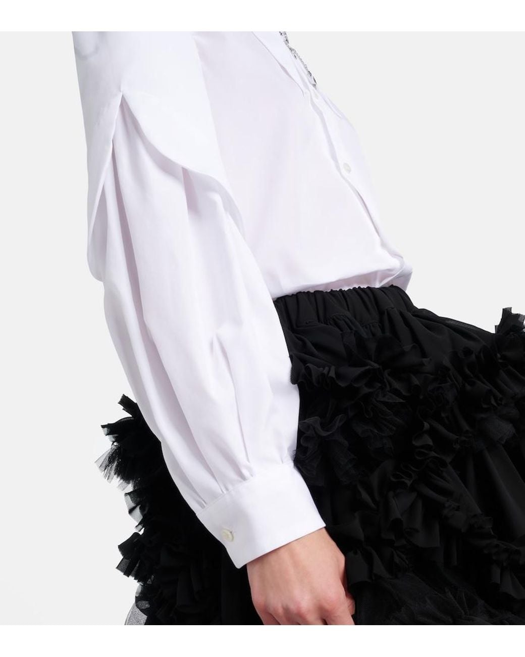 Noir Kei Ninomiya White Embellished Cotton Shirt