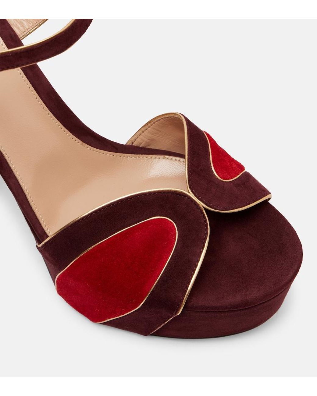 Gianvito Rossi Red 125 Suede Platform Sandals