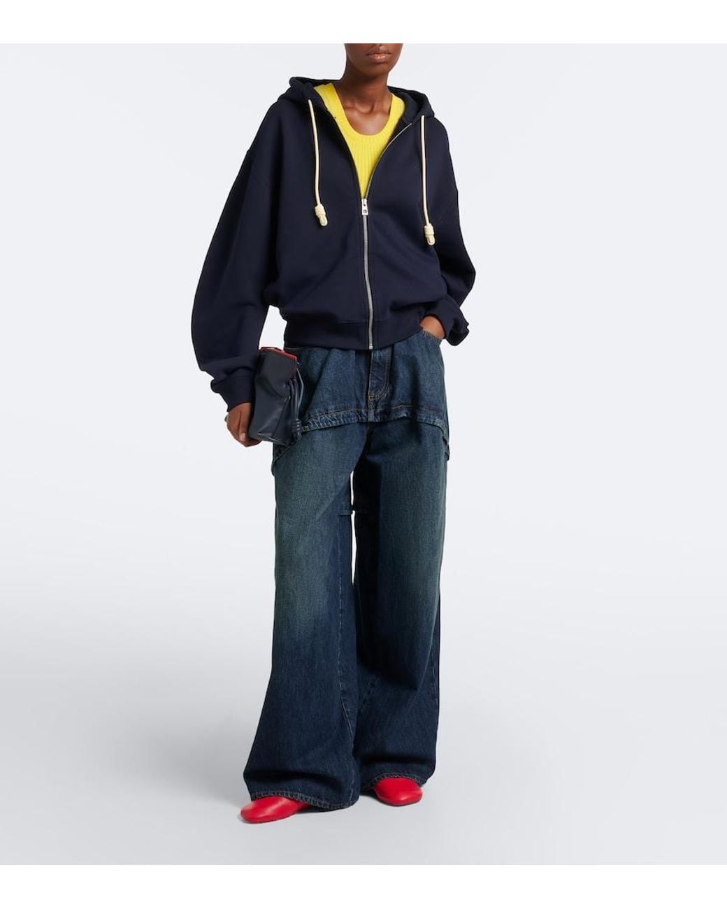 Loewe Blue Flamenco Cotton Fleece Zip-Up Hoodie
