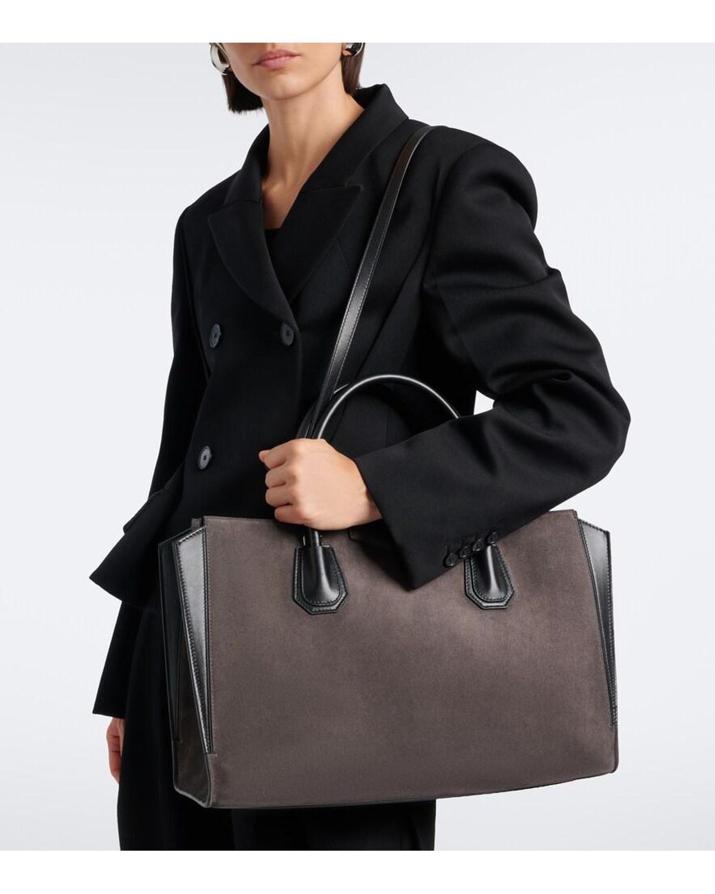 Givenchy Black Antigona Catchall Medium Suede Tote Bag