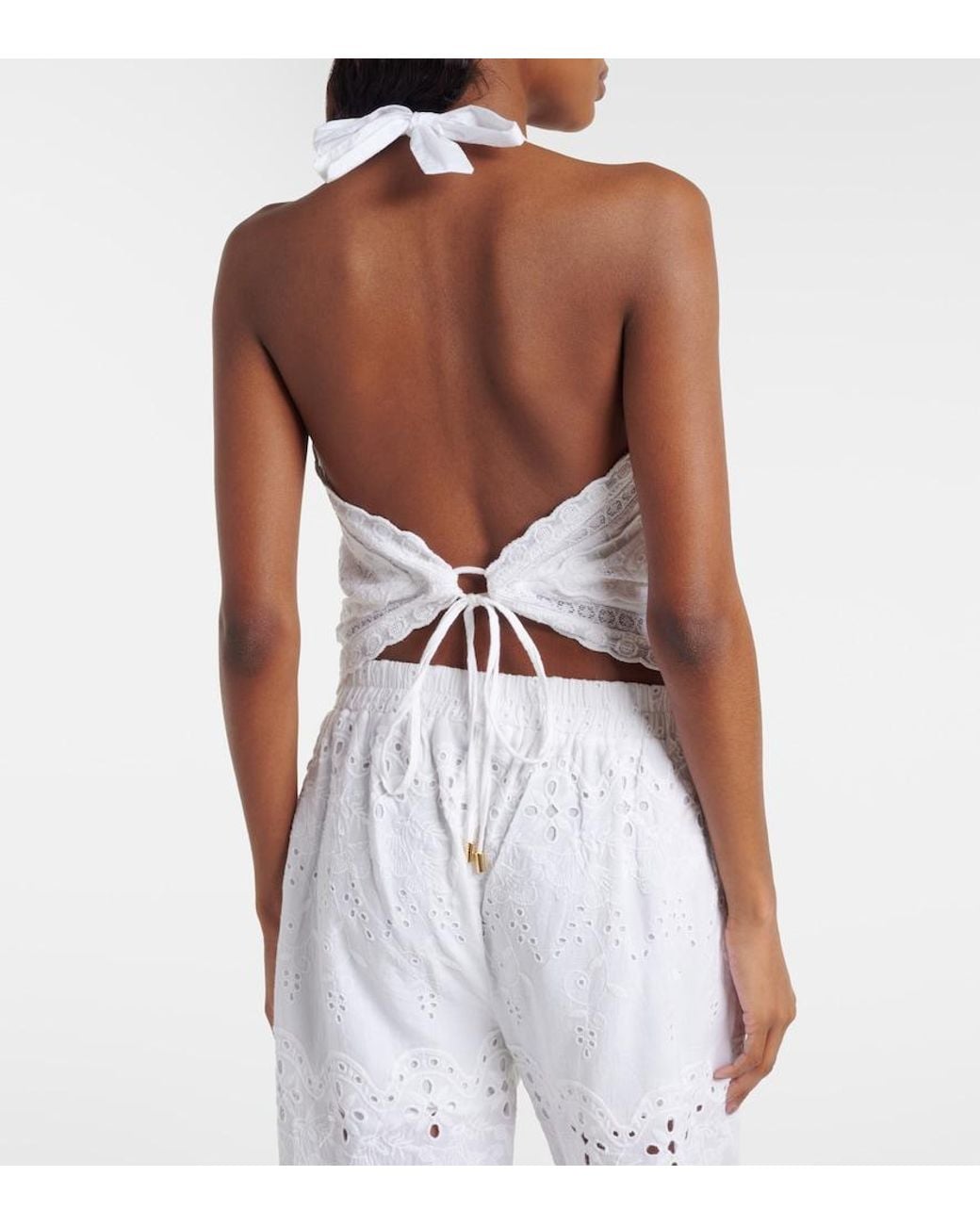 Melissa Odabash White Felicity Embroidered Cotton Top