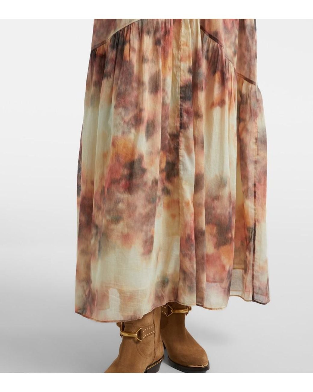 Isabel Marant Natural Printed Cotton Midi Dress