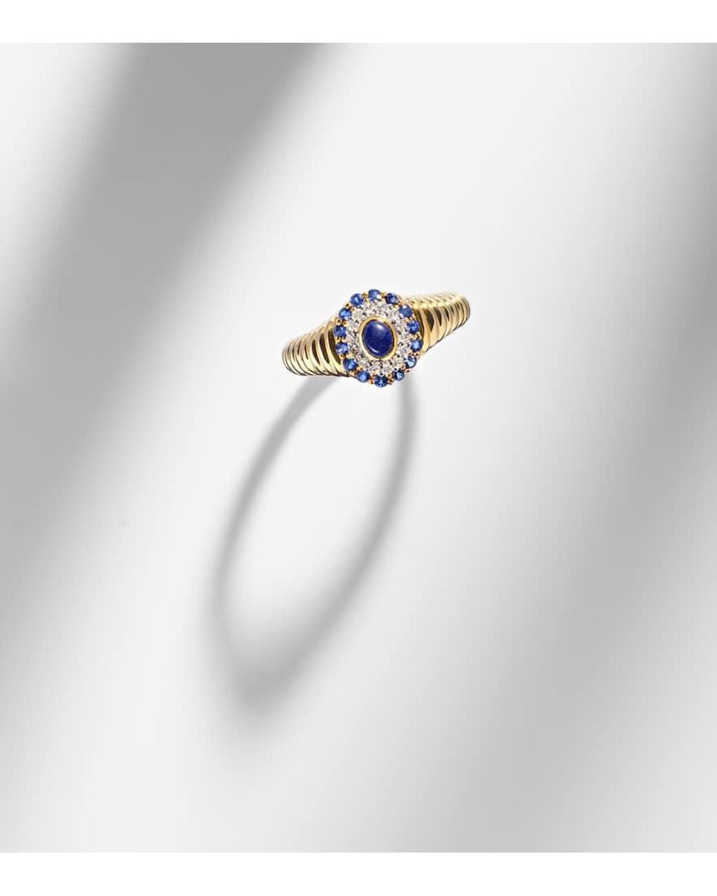 Yvonne Léon White Ring Berlingot Pompadour Baby Aus 9Kt Gelbgold (375/1000) Mit Edelsteinen