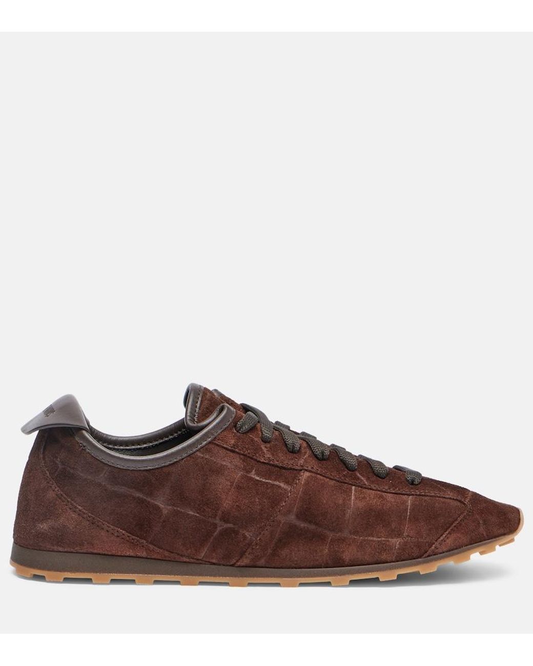 Jacquemus Brown Tennis Croc-Effect Suede Sneakers