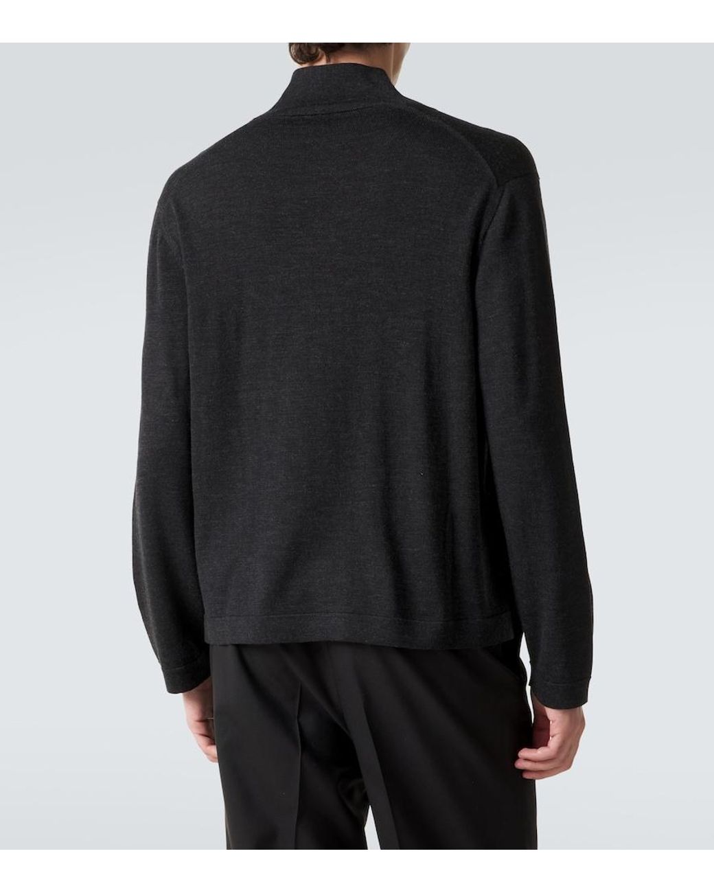 STÒFFA Black Wool And Silk Turtleneck Sweater for men