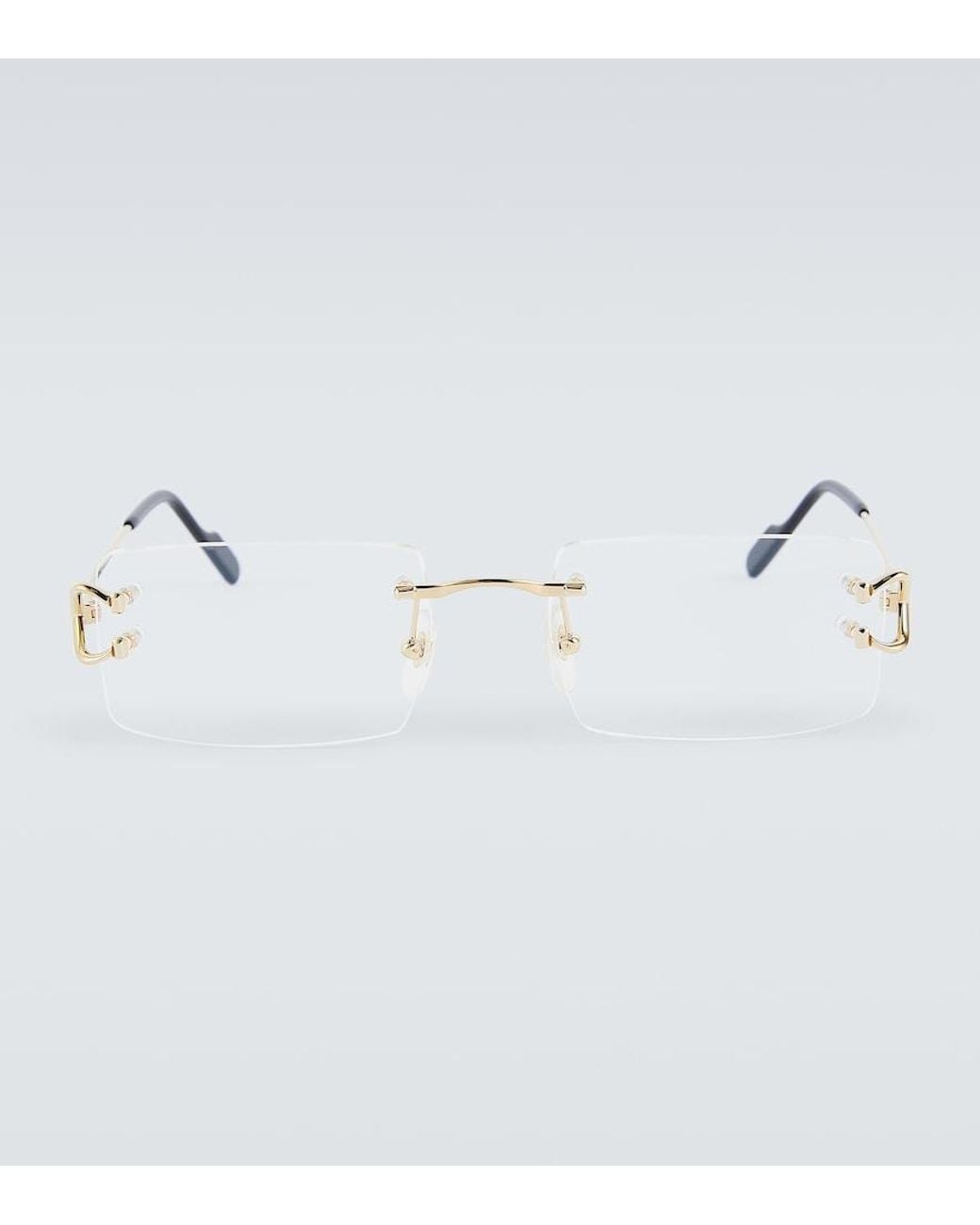 Cartier Metallic Signature C De Cartier Rectangular Glasses for men