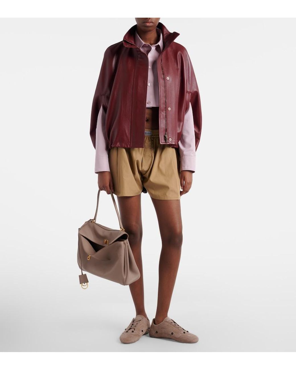 Balenciaga Natural Rodeo Medium Leather Shoulder Bag