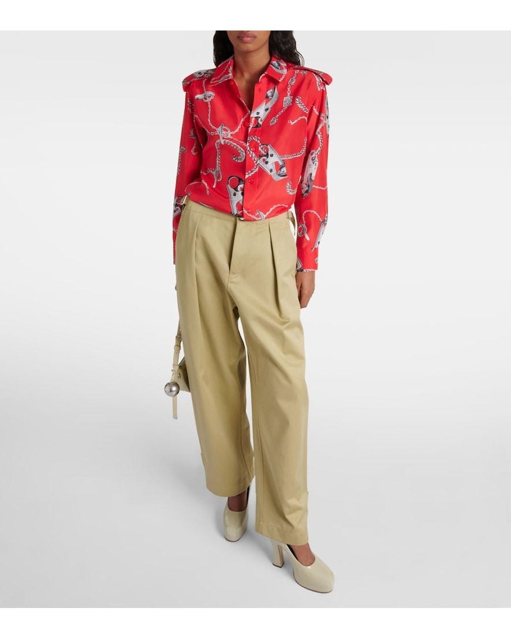 Burberry Red Straight Cut Shirt