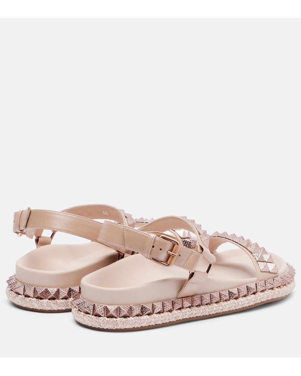 Christian Louboutin Pink Pyrabizz Spiked Leather Sandals