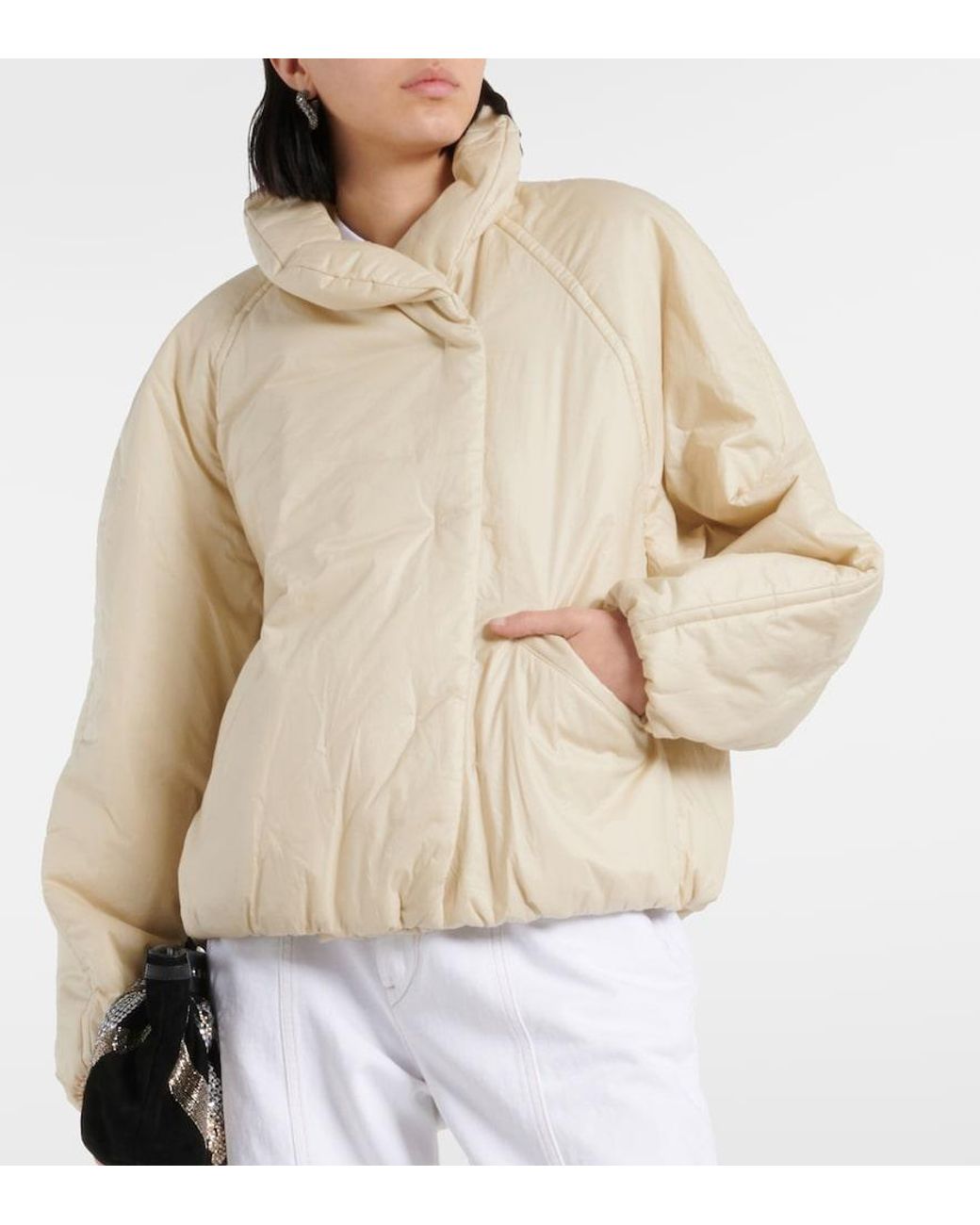 Isabel Marant Natural Dylany Padded Cotton-Blend Jacket