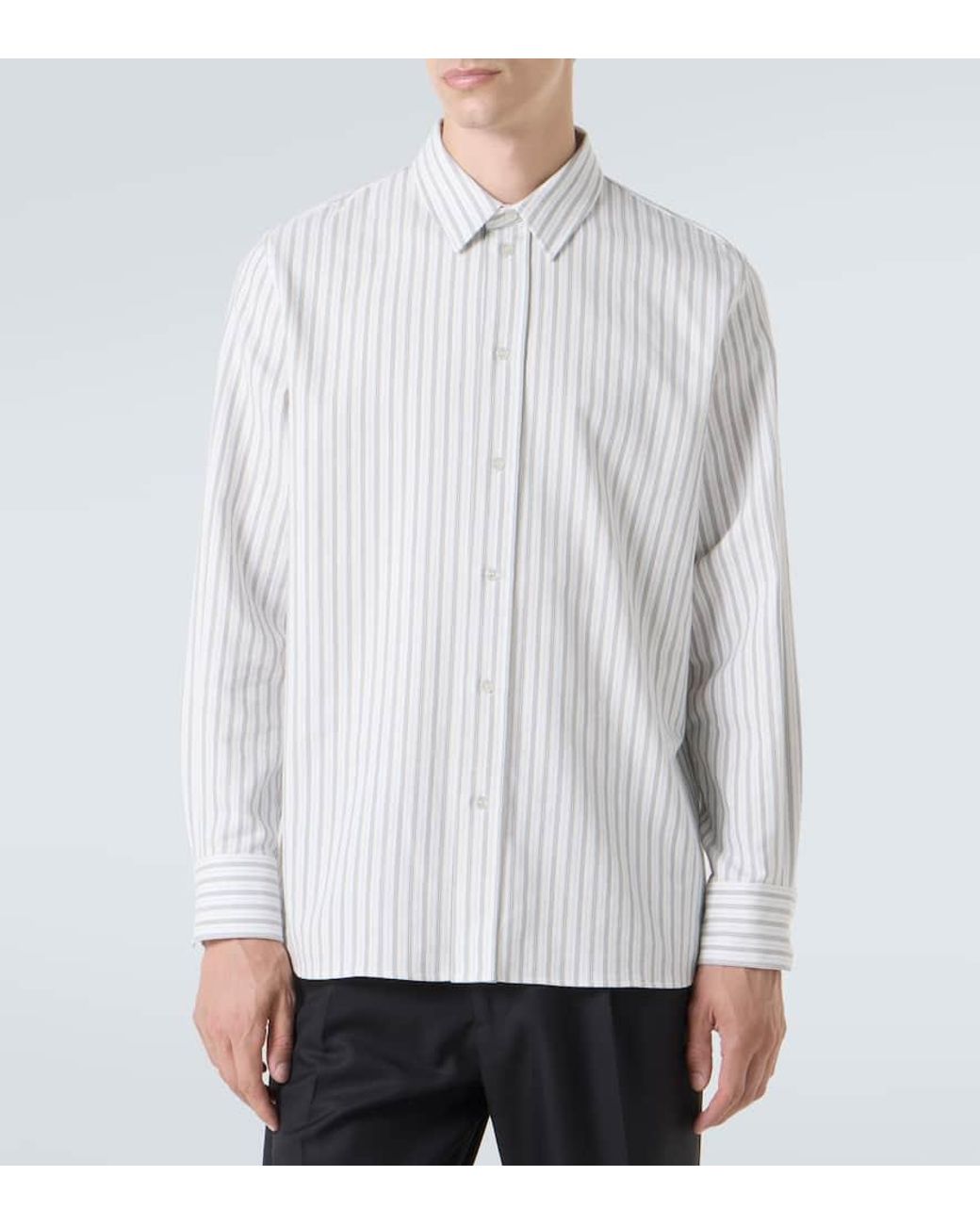 Saint Laurent Hemd Cassandre Aus Baumwolle in White für Herren