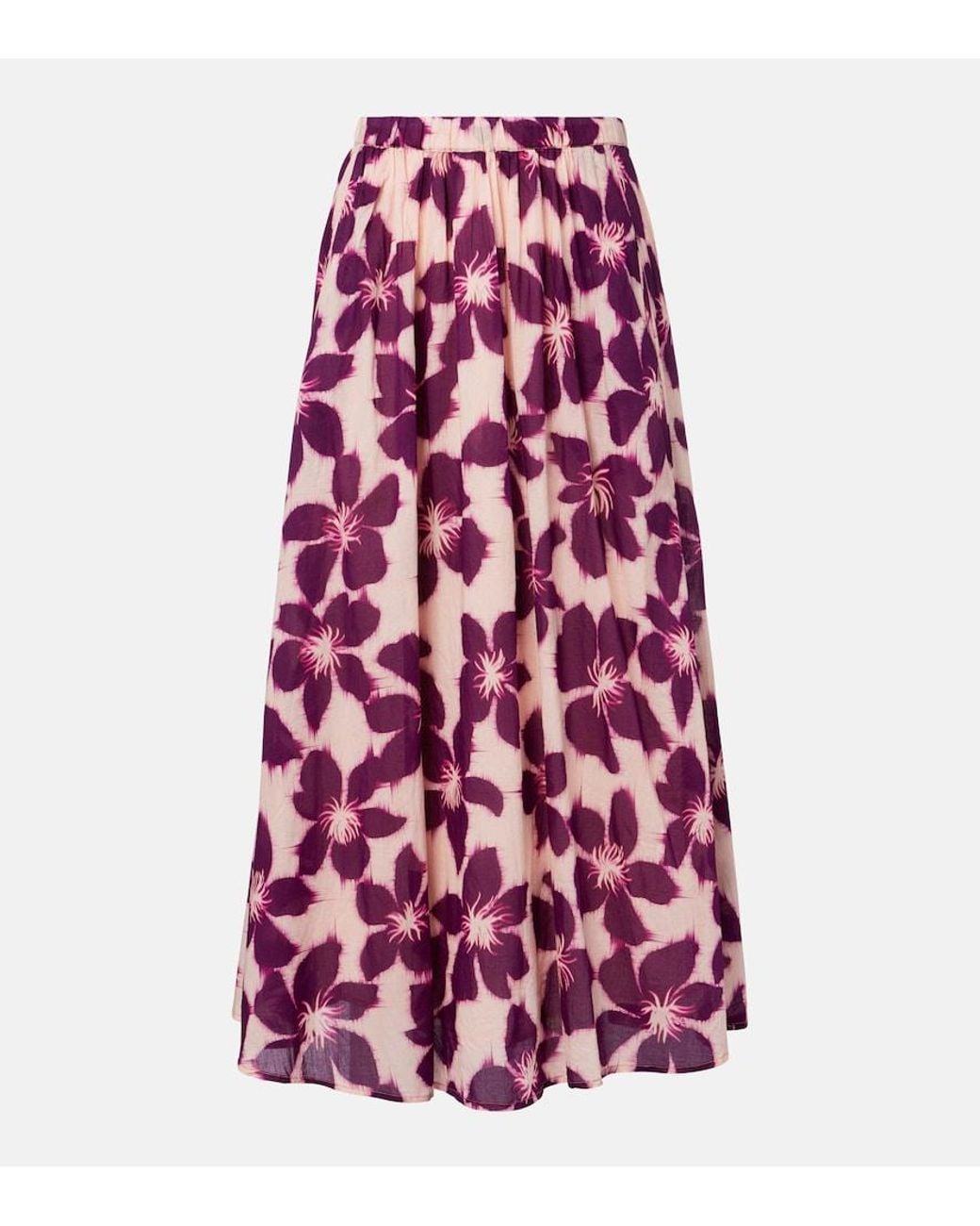 Velvet Red Jess Floral Cotton Voile Maxi Skirt
