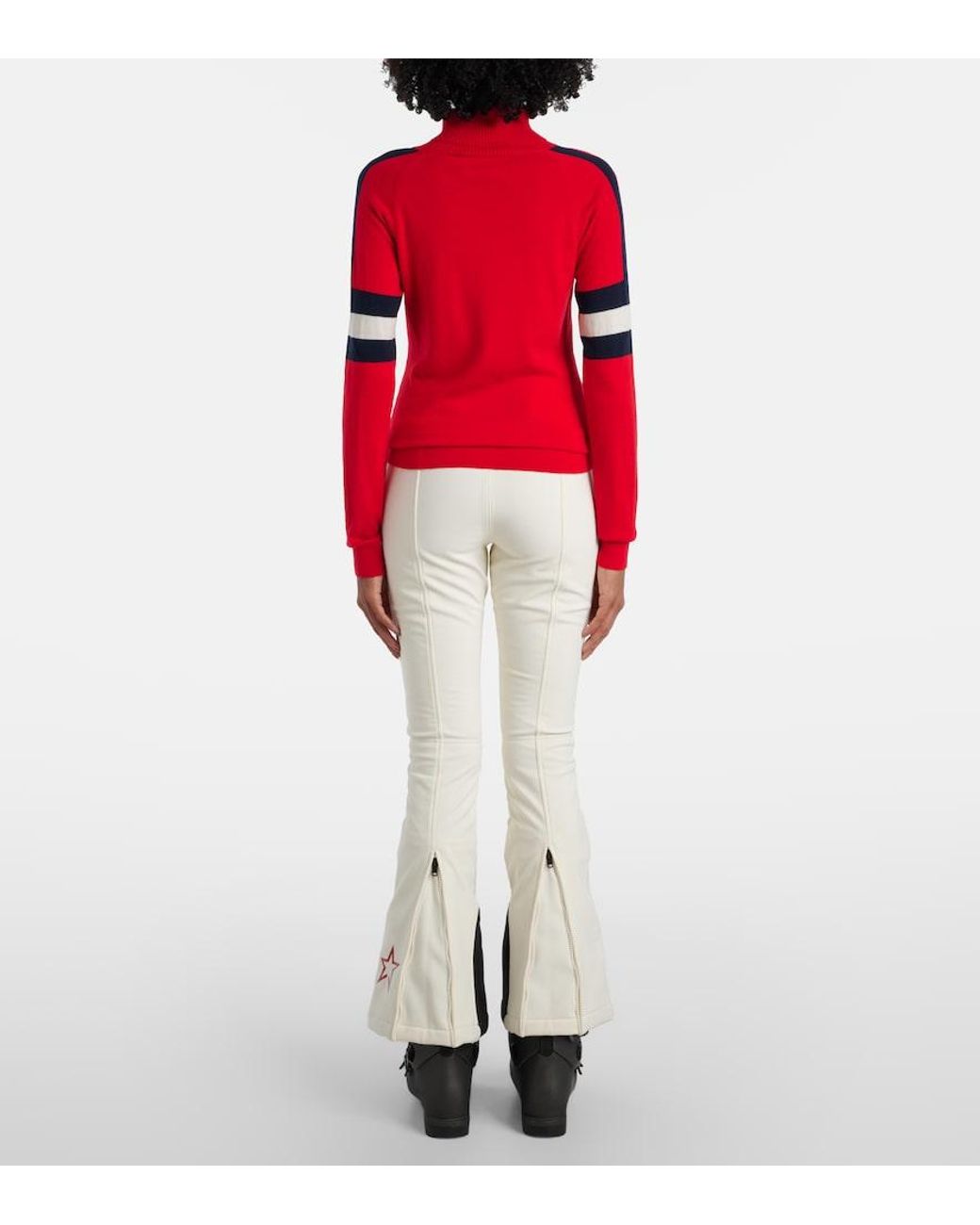 Perfect Moment Red Bright Neve Ski Intarsia Merino Wool Sweater