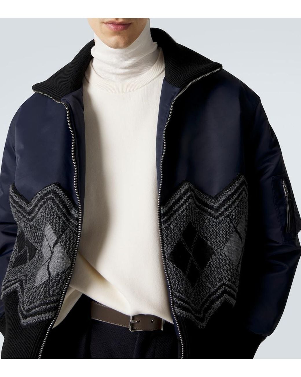Loewe Black Argyle Technical Twill Jacket for men