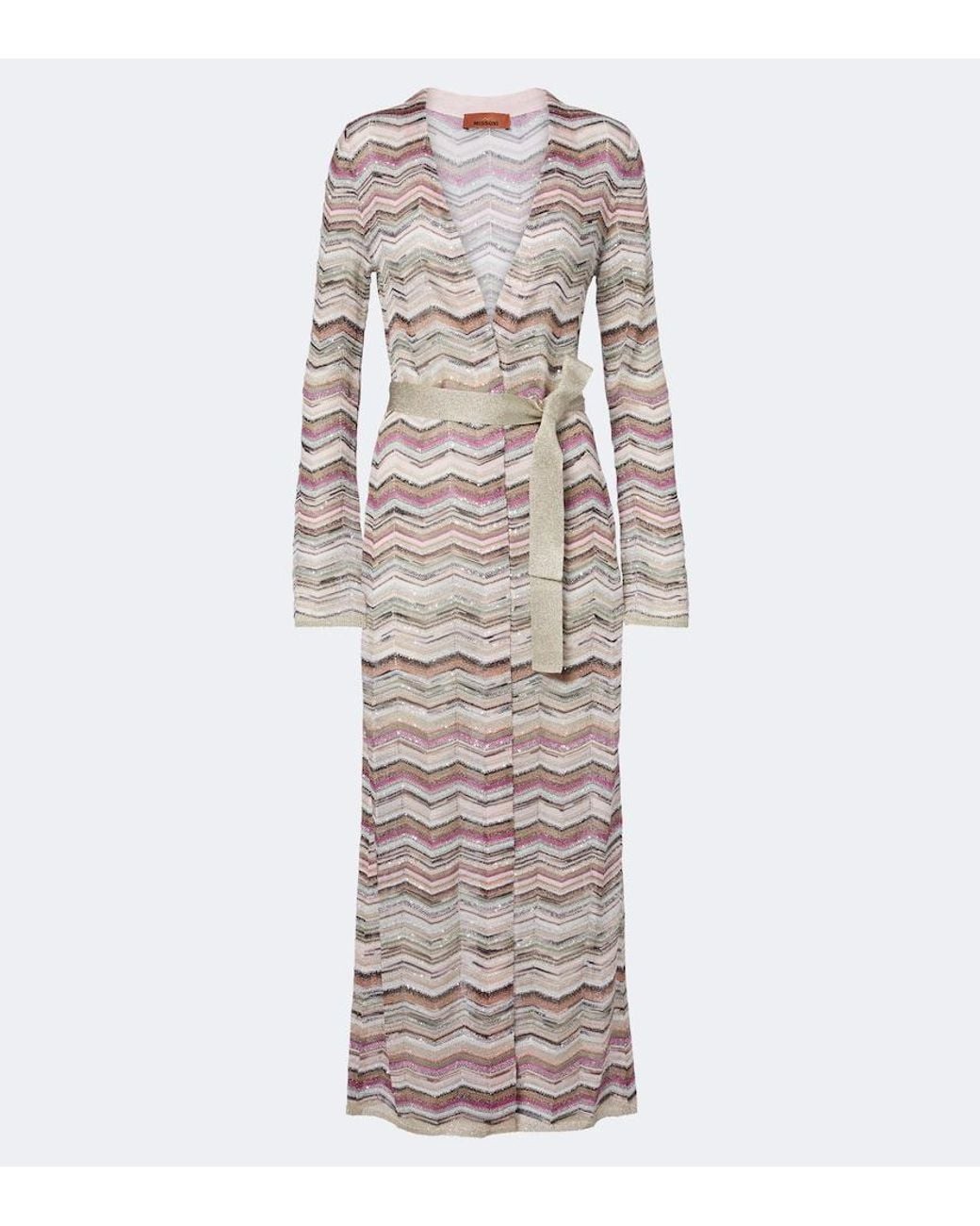 Missoni Gray Zigzag Lame Cardigan