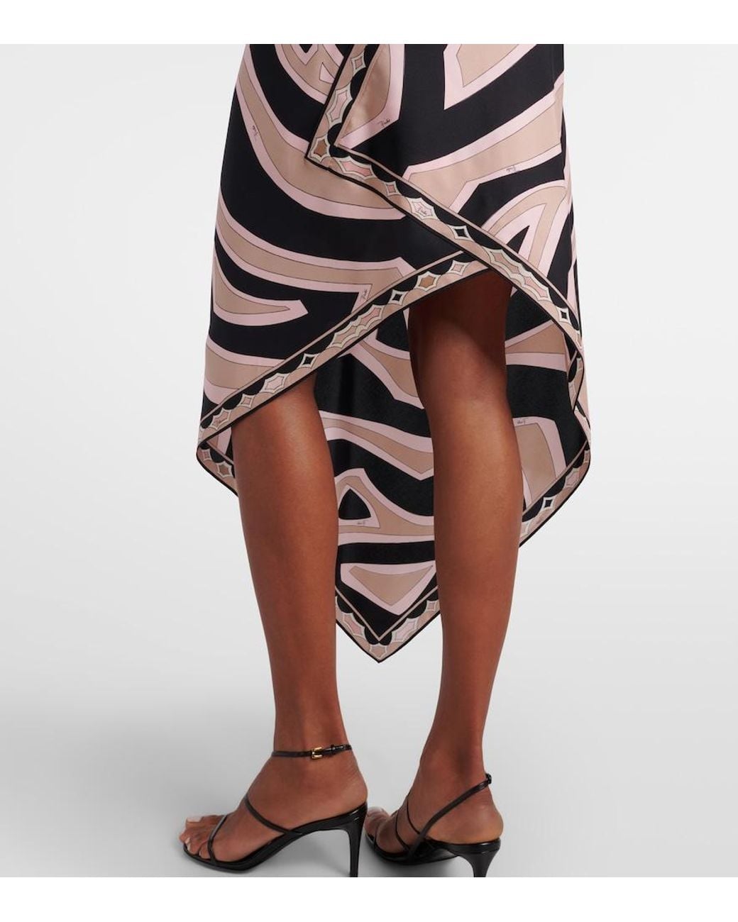 Emilio Pucci White Labirinto Halterneck Silk Twill Midi Dress