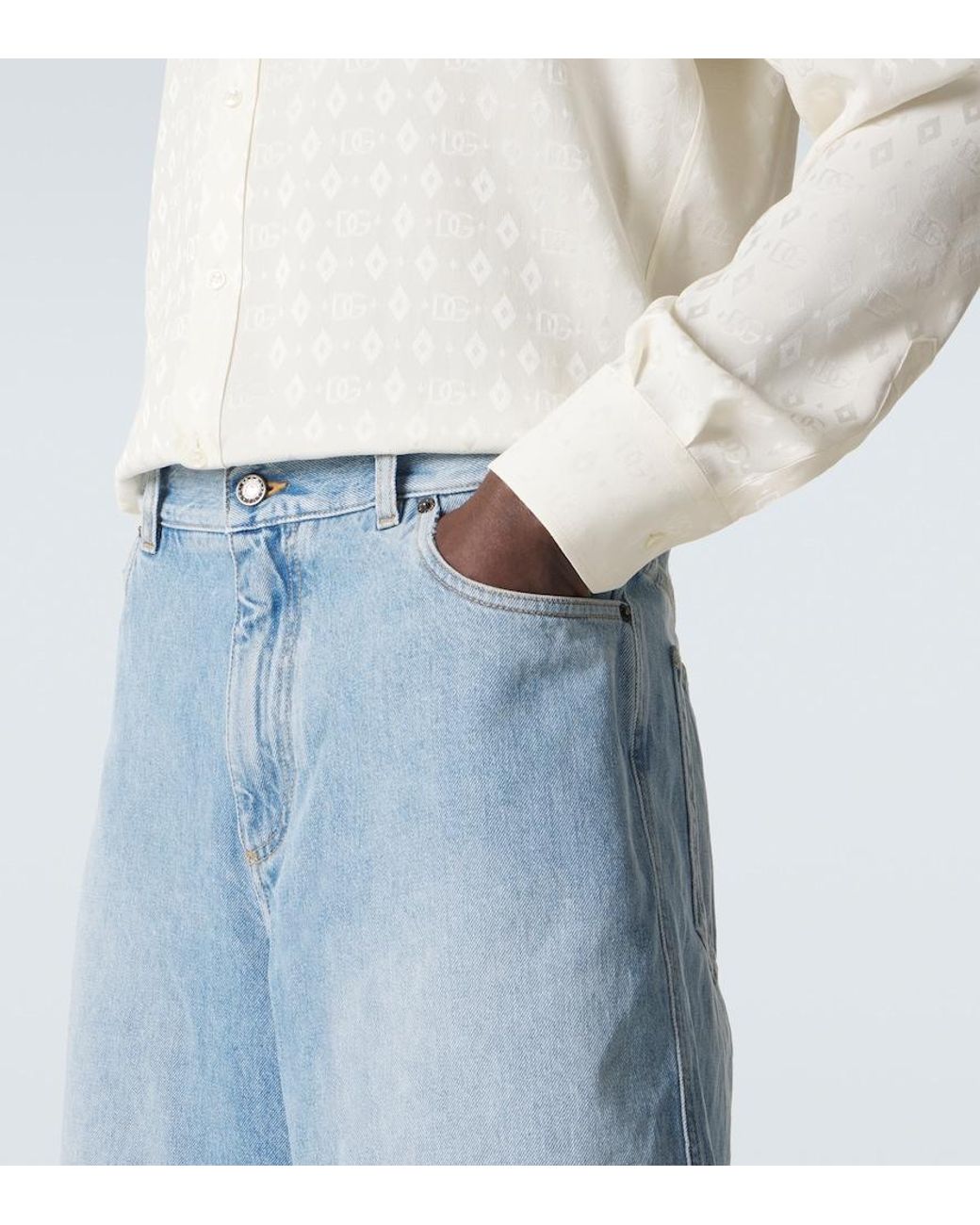Dolce & Gabbana Blue Denim Bermuda Shorts for men