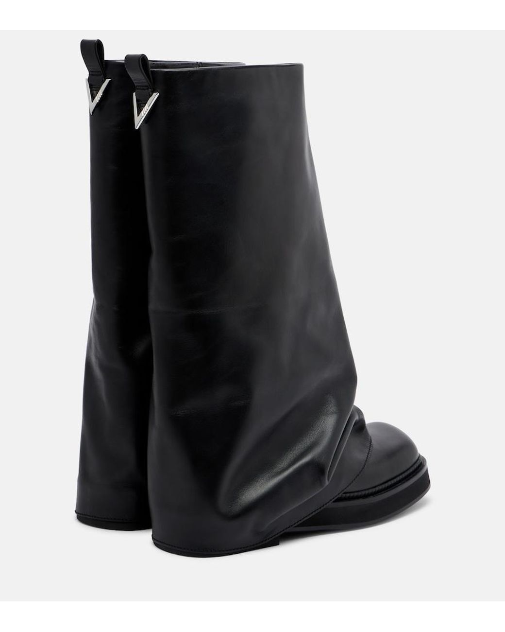 The Attico Black Robin Leather Combat Boots