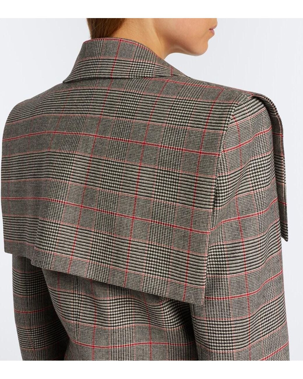 Chloé Gray Prince Of Wales Check Wool-Blend Jacket