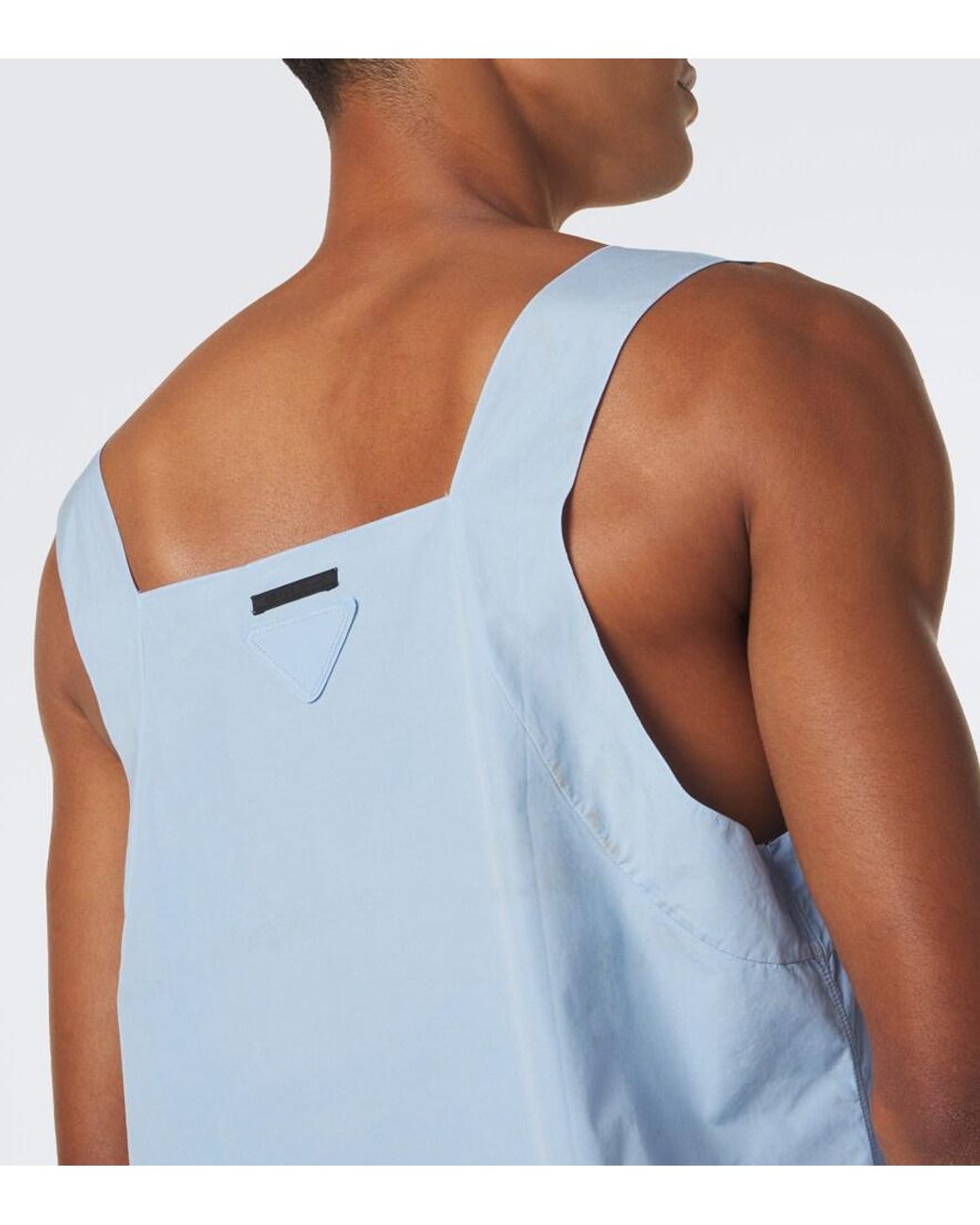 Prada Blue Printed Cotton Top for men