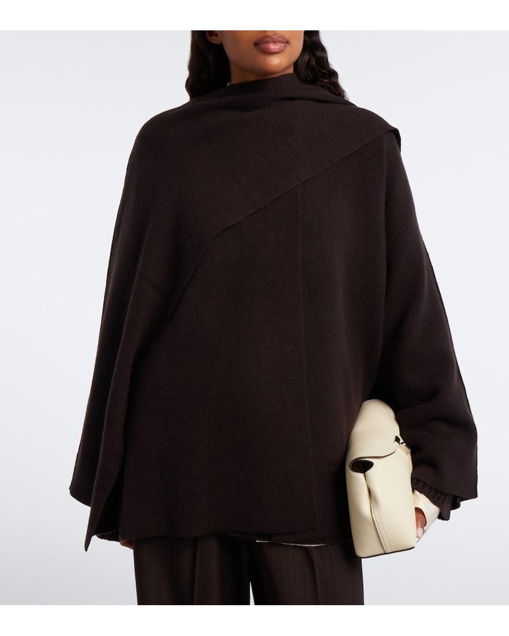 Lisa Yang Black Nessa Scarf-Detail Cashmere Cardigan