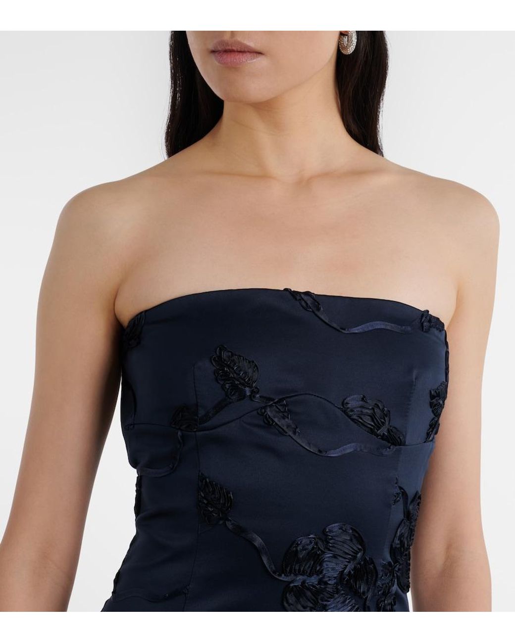 rotate birger christensen embroidered strapless midi dress Beaded Midi Tube Dress | ROTATE Birger Christensen main image 0