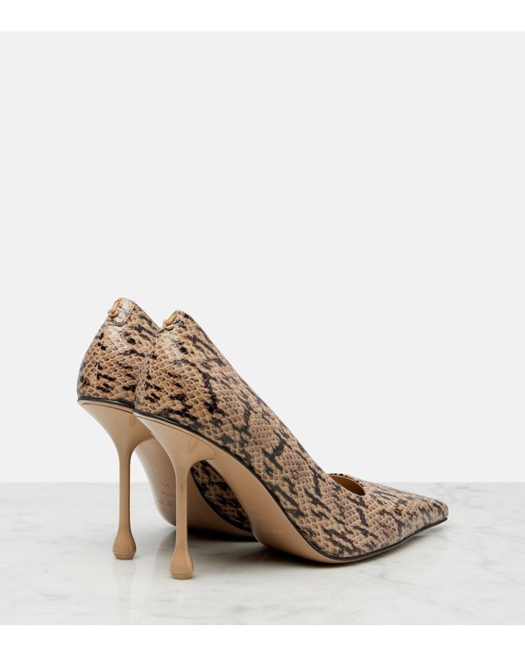 Jimmy Choo Brown Ixia Snake-Effect Leather Pumps