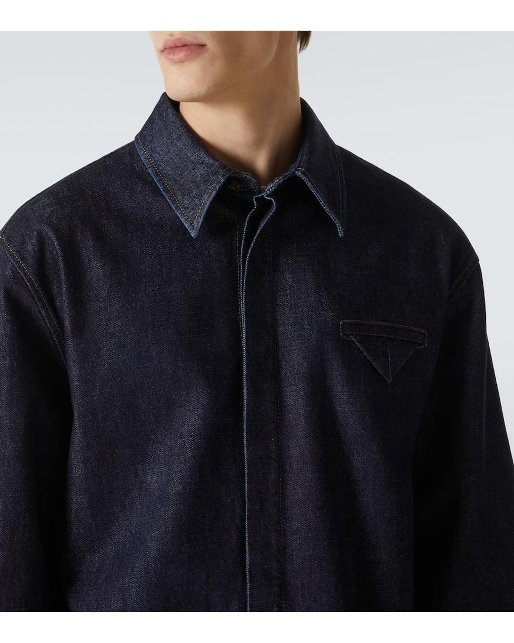 Bottega Veneta Blue Regular Denim Shirt for men