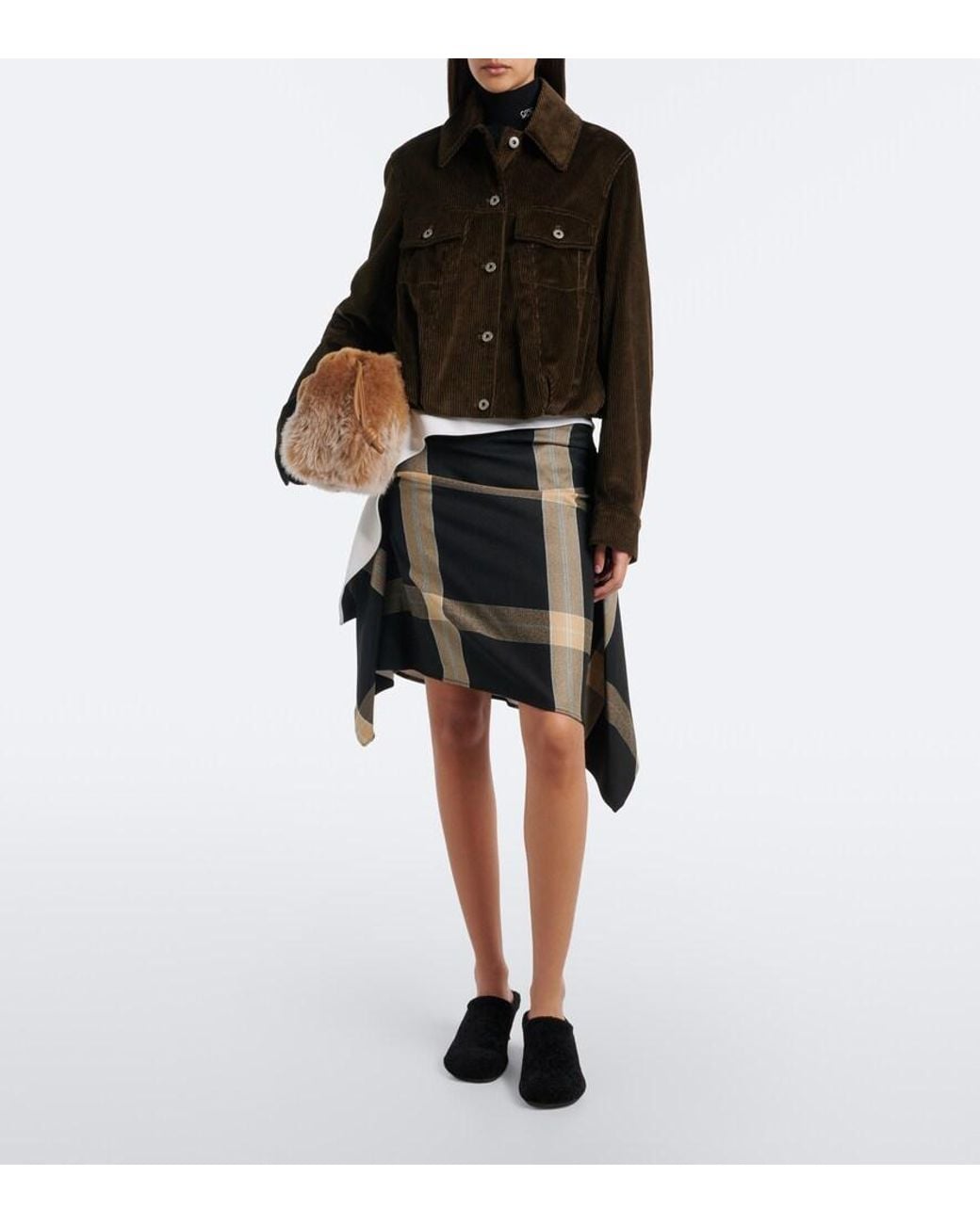Loewe Brown Flamenco Medium Shearling Pouch